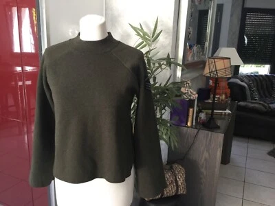 Pull STRADIVARIUS taille M vert kaki impeccable - Photo 1/4