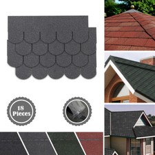 All Shape -18pcs Asphalt Roof Shingles Self-Adhesive Sheds Roofing Felt Tiles UK