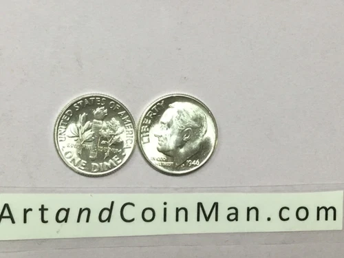 1946 D SILVER BU UNCIRCULATED ROOSEVELT DIME. NICE COIN!