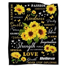 Sunflower Gifts for Women Sunflower Blanket 50''x60'' Positive Healing Throw ...
