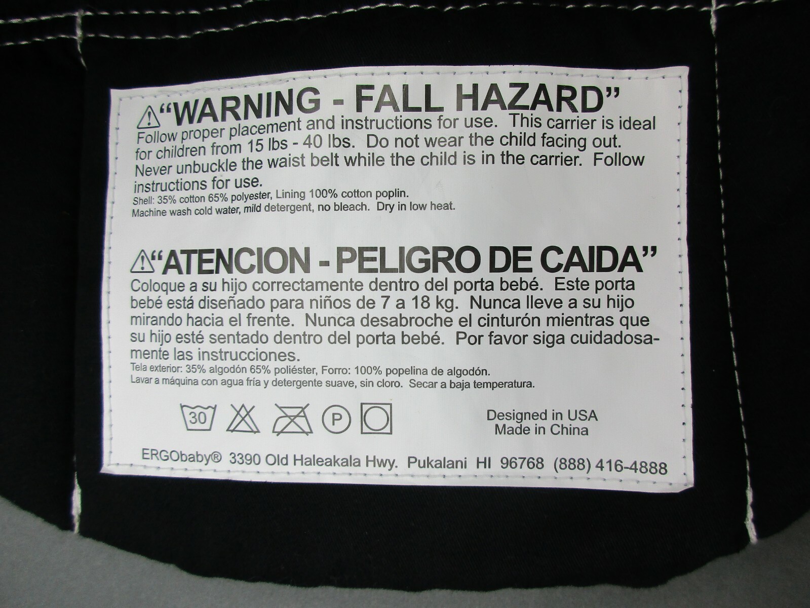 Ergobaby Black 1540Lbs Machine Washable 100Cotton USA Designed Baby