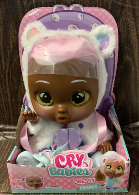   Cry Babies Dressy Pearly Interactive Baby Doll Pink Hair  