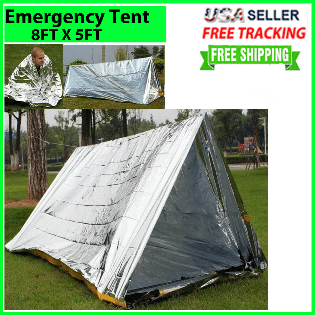 Emergency TENT Blanket Survival Mylar Thermal Safety Insulating Heat Camping  New | eBay