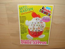 FERRERO BESTELLKARTE KINDERÜBERRASCHUNG EIERMANN-SETZKASTEN VON 2000 OHNE FOLIE