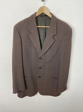 Emporio Armani Men 42 Blazer Sports Coat Brown Italy 3 Button