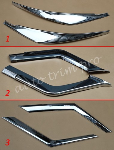 Chrome Front Grille Grill Bumper Cover Trim For 2014-16 Nissan X-Trail Rogue T32 - Picture 3 of 8