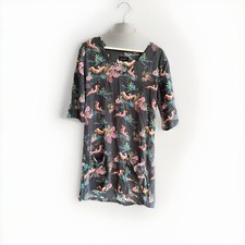 Jadicted Kleid Damen M Seide Asiatisches Vogelmotiv