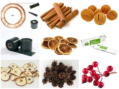 Wreath Florist Decoration Dried Fruit Cinnamon Pine Cones Floral Craft Xmas Wire