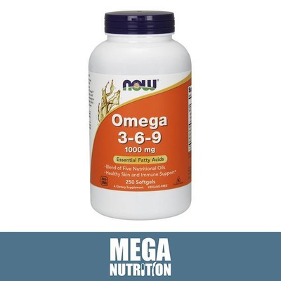 NOW Foods Omega 3-6-9 1000mg 250 Softgels | Fischöl Herz Gelenk Knochengesundheit