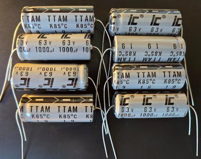 QTY2  1000 UF 63-VOLT AXIAL TTAM 85 degC 16MM X 43MM Electrolytic Capacitors