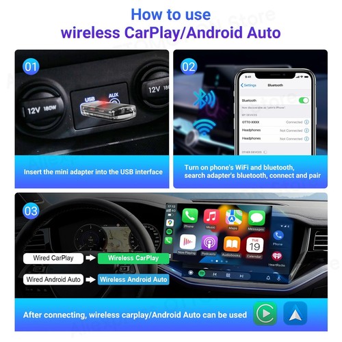 Adattatore Mini USB Wireless Carplay/Android Auto Ottocast per iPhone/Android - Afbeelding 15 van 15