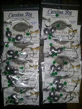 Carolina rig 20 fishing rigs 3/8 & 3/4 oz with 2/0 mustad hook live bait 