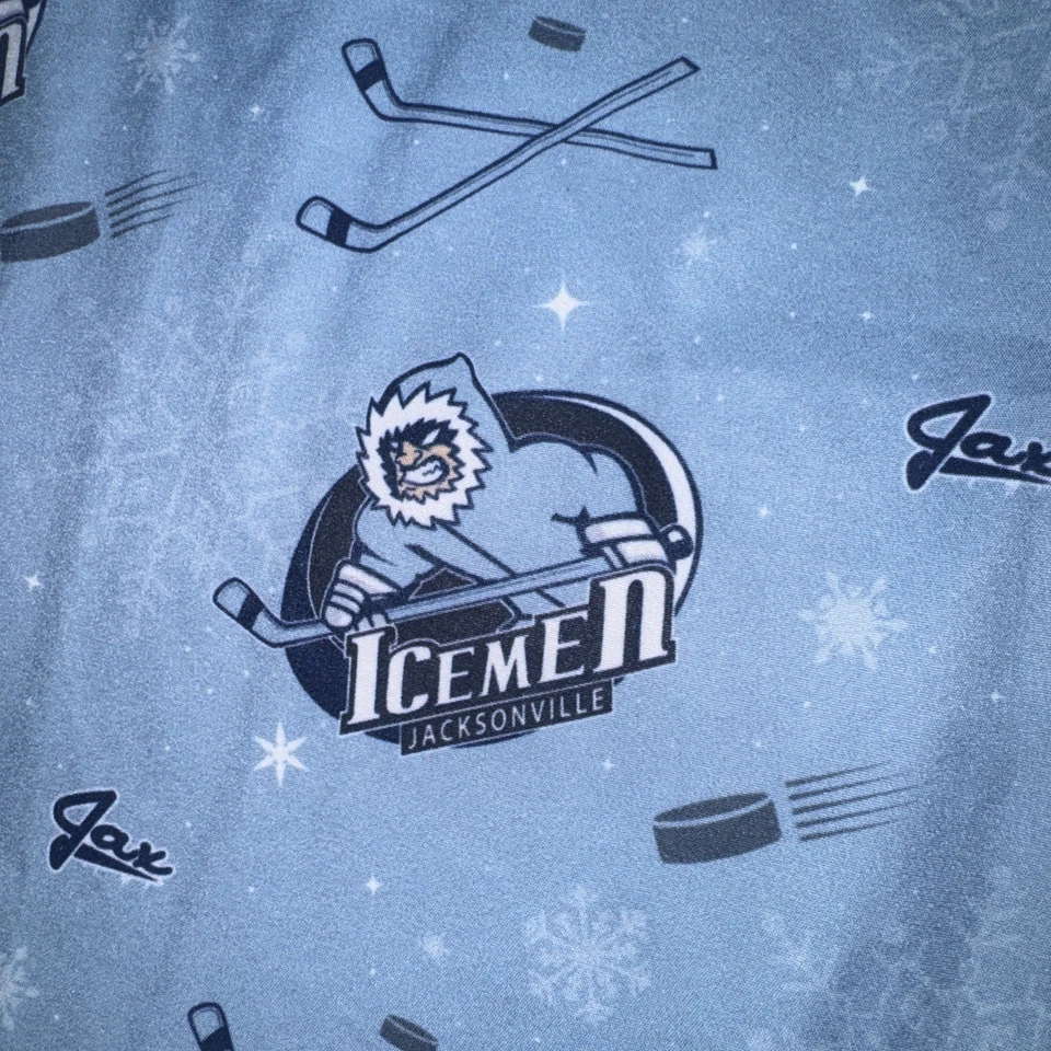 Camisa Jacksonville Icemen ECHL Hockey Cuello Manga Corta Decoración Invierno Foto 4 de 4