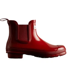 Hunter Original Chelsea Gloss Women's Rain Boots, Military Red, W9