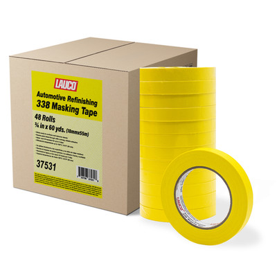 Automotive Masking Tape 0.75in, 48 Rolls Yellow Painters Tape for Car Painting