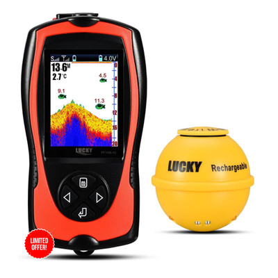 Fischfinder Tragbarer Sonarwandler LCD 2,4 Zoll Wassertiefe Messung