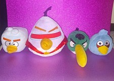 Angry Birds Plush Stuffed Animals Lot of 5 Red Blue Green White Multicolor