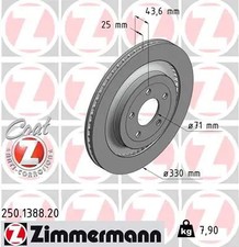 2x Bremsscheibe außenbelüftet 250.1388.20 ZIMMERMANN für FORD USA MUSTANG Coupe