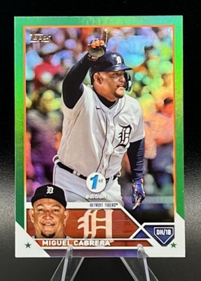 Miguel Cabrera 150/150 Green Foil 1st Edition 2023 Topps Series 1 #24 Tigers