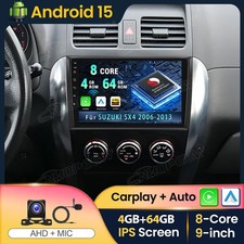 4+64GB Android 15 Apple Carplay Autoradio GPS Navi Wifi Für SUZUKI SX4 2006-2013