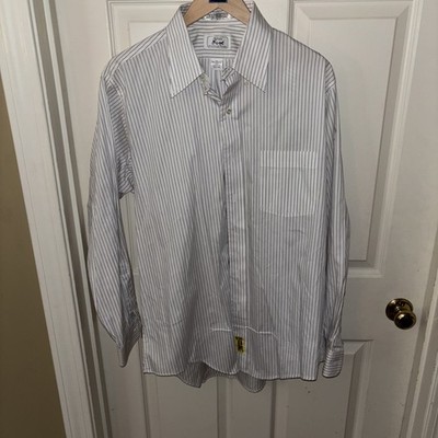 Vintage Arrow Button Up Shirt Men 16.5 - 34 Blue Striped Made in USA