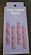 Kids 4 Pack Universal Tablet Or Phone Stylus Crayon Shape Ages 6 And Older New