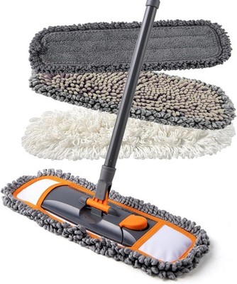 Mops For Floor Cleaning With 3 Different Washable Pads And Extendable 55  Long