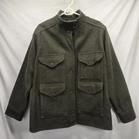 Vintage FILSON Made In USA Virgin Wool Green Mackinaw Cruiser Jacket Men's Large