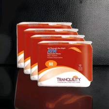 4 Packs Tranquility ATN Overnight Adult Briefs with Side Tabs, Medium # 2185