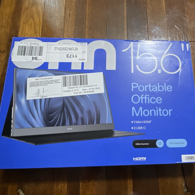 onn 15.6'' Portable Office Monitor 1080p 60Hz LCD USB-C Mini HDMI