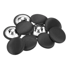 10pcs 25mm Fabric Cloth Covered with Metal Shank Round Buttons, Charcoal Gray