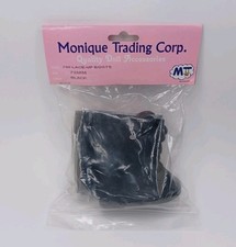 Monique Trading Corp. Doll Accessories 72mm Black Lace Up Boots For Doll