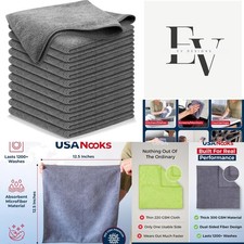 Ultra Absorbent Microfiber Cloths 12 Pcs - Perfect for Cars  Home, Streak-Free