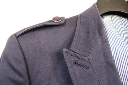 GUCCI Tom Ford era Linen Napoleon Jacket Early 2000s Men's size 48 Dark Blue - Picture 13 of 24