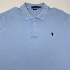 Polo Ralph Lauren Mens XL Light Blue Cotton Short Sleeve Polo Shirt