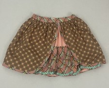 Matilda Jane Pecan Sandy Happy  Free Brown Pink Plaid Skirt Girl's 8