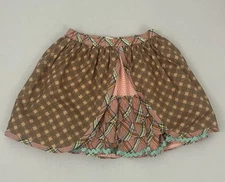 Matilda Jane Pecan Sandy Happy & Free Brown Pink Plaid Skirt Girl's 8