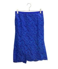 DRAWER Silk Blend Lace Skirt 36 Blue Used