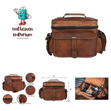 Travel-Ready Vintage Leather Camera Bag - Compact 11X5X9 for Photographers