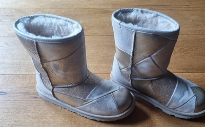 Original UGG Australia Stiefel Gr. 37   Classic Patchwork Gold / Glitzer