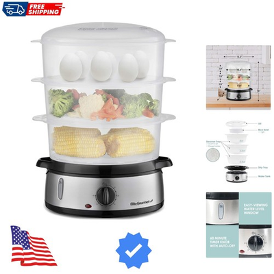 #ad #ad Maxi Matic Electric Food Vegetable Steamer with BPA Free 3 Tier Stackable Ne... $85.59