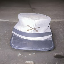Civil War Reproduction Gray Kepi Hat with Crossed Rifles Insignia