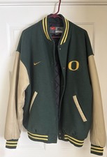 Nike Oregon Ducks Wool Leather Varsity Bomber...