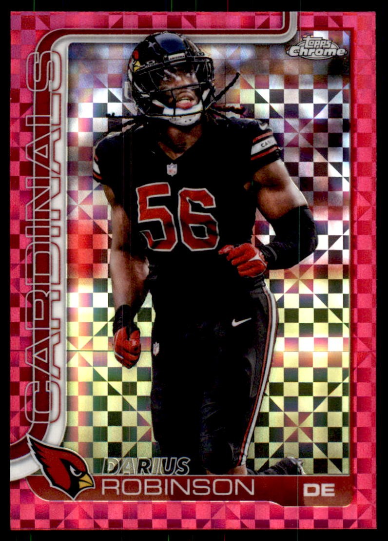 2025 Topps Chrome #9 Darius Robinson Hot Pink X-Fractor