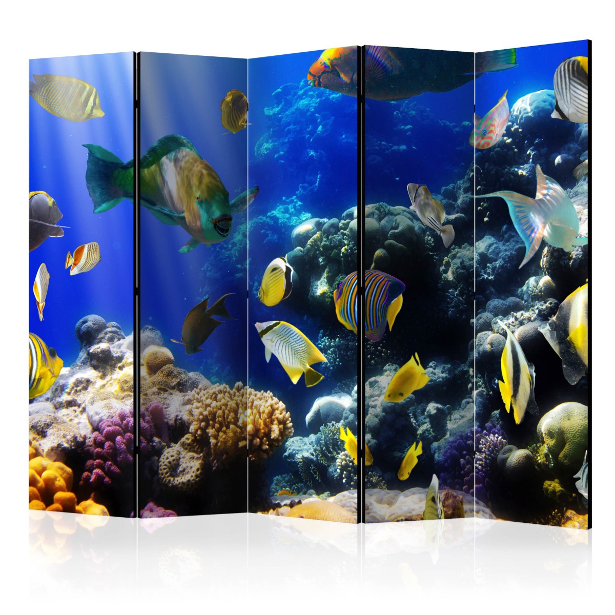 Paravent 5 volets motif océan Underwater Adventure 172x225cm pas cher