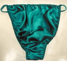Vintage Victoria  s Secret Gold Label Second Skin Satin String Bikini Panties M