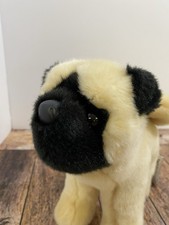 Peluche realista Bardo Pug perro bronceado y negro Douglas peluche juguete nuevo
