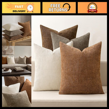 Set of 4 Fall Decorative Throw Pillow Covers 18x18 Inch Chenille Boho Farmhouse