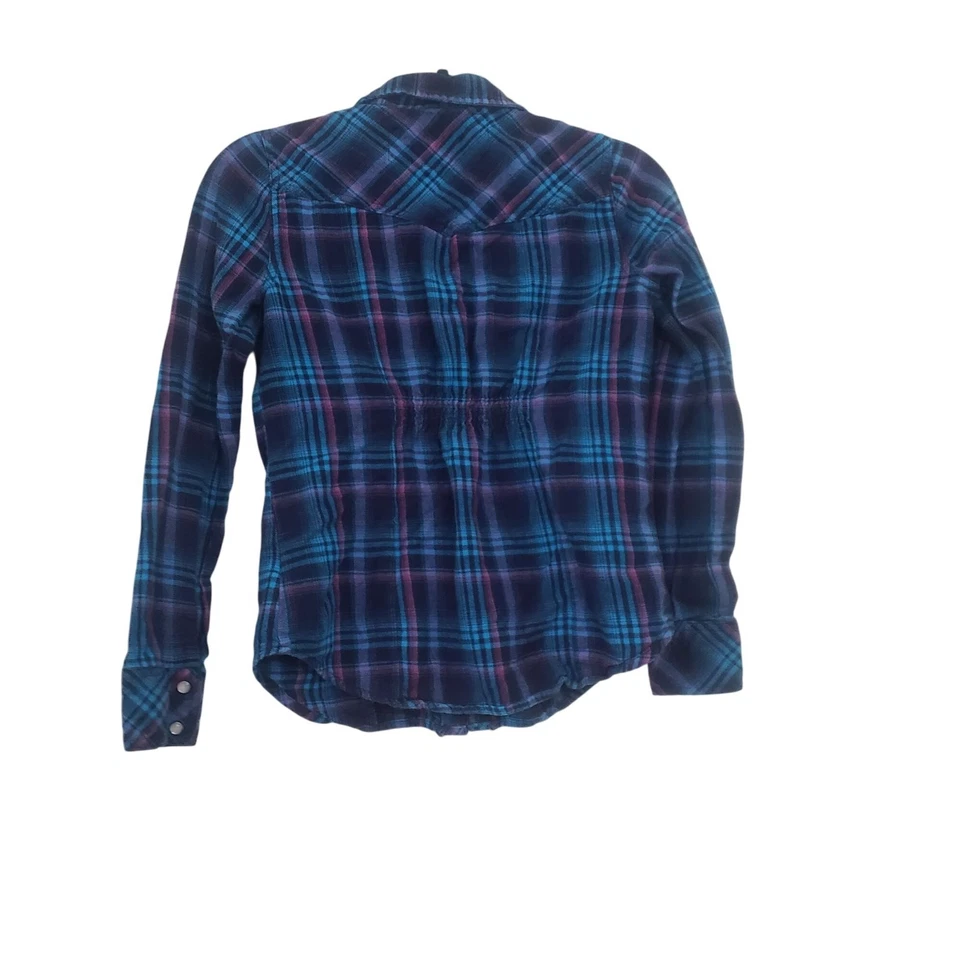 Camisa Y2K Decree a Cuadros con Botones a Presión Talla M Azul Grunge Vaquera Occidental Rodeo Foto 2 de 4