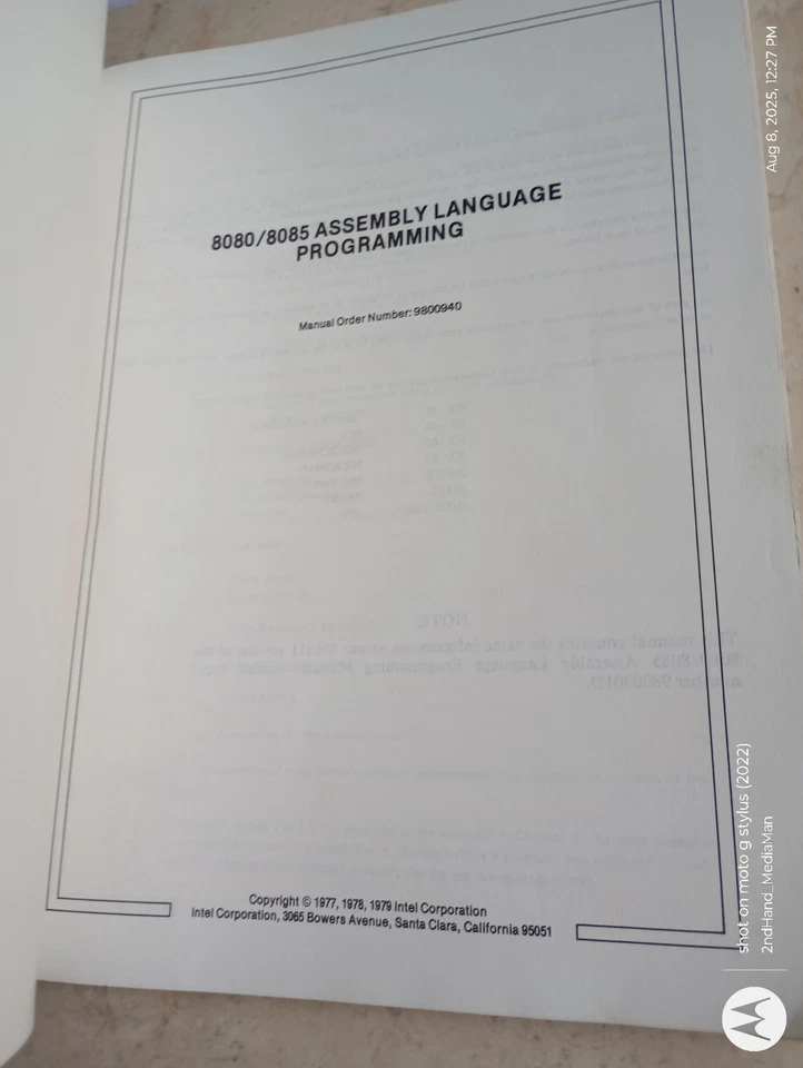 1979 INTEL 8080 8085 ASSEMBLY LANGUAGE PROGRAMMING PB/PAPERBACK BOOK - Image 4 of 4